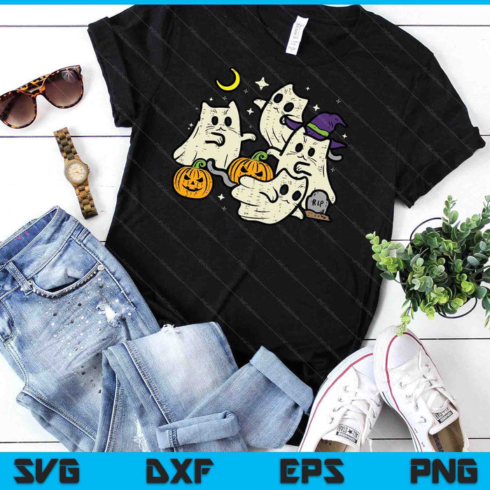 Halloween Black Cats Ghosts Costume Women Girls Kids Toddler SVG PNG Digital Cutting Files