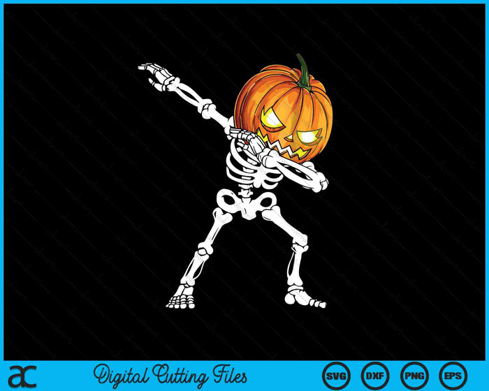 Halloween Dabbing Skeleton Scary Pumpkin SVG PNG Digital Cutting Files