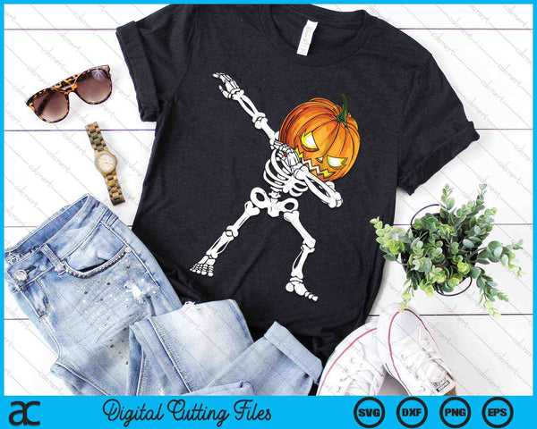 Halloween Dabbing Skeleton Scary Pumpkin SVG PNG Digital Cutting Files