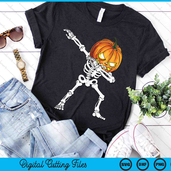 Halloween Dabbing Skeleton Scary Pumpkin SVG PNG Digital Cutting Files