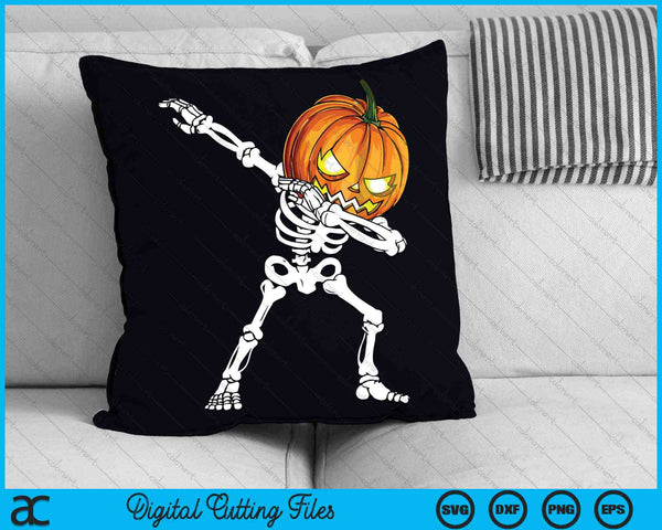 Halloween Dabbing Skeleton Scary Pumpkin SVG PNG Archivos de corte digital