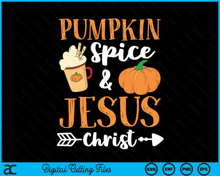 Halloween Christian Pumpkin Spice And Jesus Christ Fall Leaf SVG PNG Digital Cutting Files