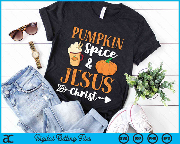 Halloween Christian Pumpkin Spice And Jesus Christ Fall Leaf SVG PNG Digital Cutting Files