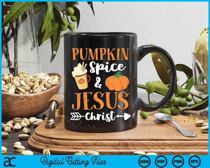 Halloween Christian Pumpkin Spice And Jesus Christ Fall Leaf SVG PNG Digital Cutting Files