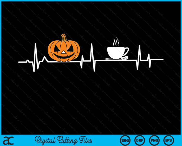 Halloween Coffee Heartbeat Halloween Coffee Lover SVG PNG Digital Cutting File