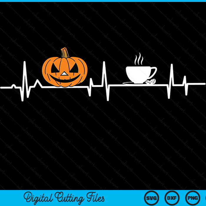 Halloween Coffee Heartbeat Halloween Coffee Lover SVG PNG Digital Cutting File