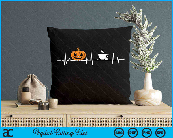 Halloween Coffee Heartbeat Halloween Coffee Lover SVG PNG Digital Cutting File