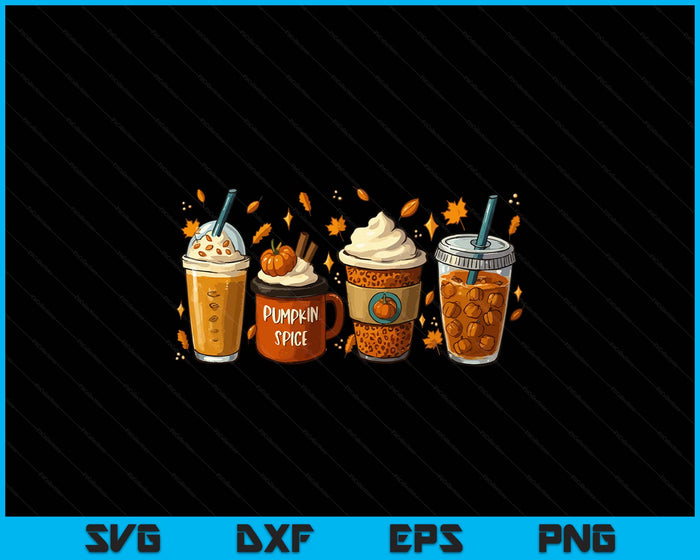 Halloween Coffee Pumpkin Latte Spice Coffee Love Fall Season SVG PNG Digital Printable Files