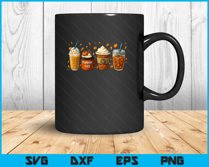 Halloween Coffee Pumpkin Latte Spice Coffee Love Fall Season SVG PNG Digital Printable Files
