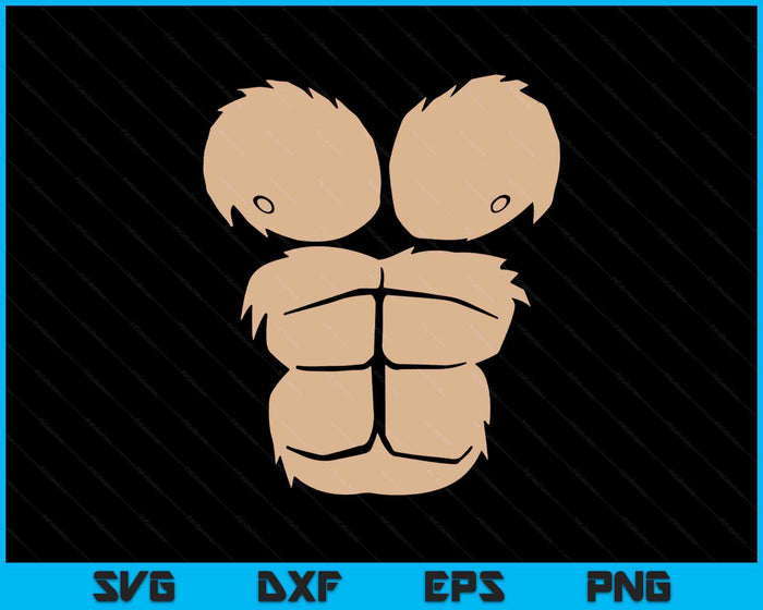 Halloween Costume Funny Monkey Gorilla Chest Suit Halloween SVG PNG Digital Printable Files