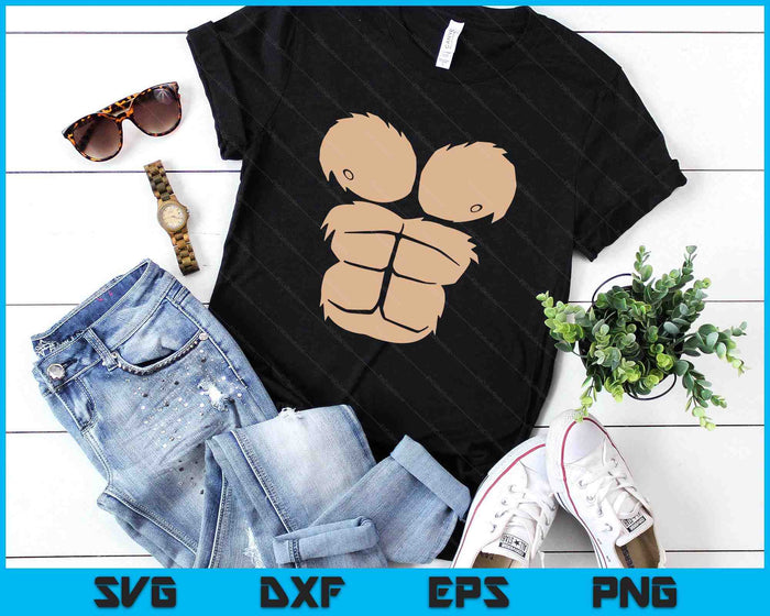 Halloween Costume Funny Monkey Gorilla Chest Suit Halloween SVG PNG Digital Printable Files