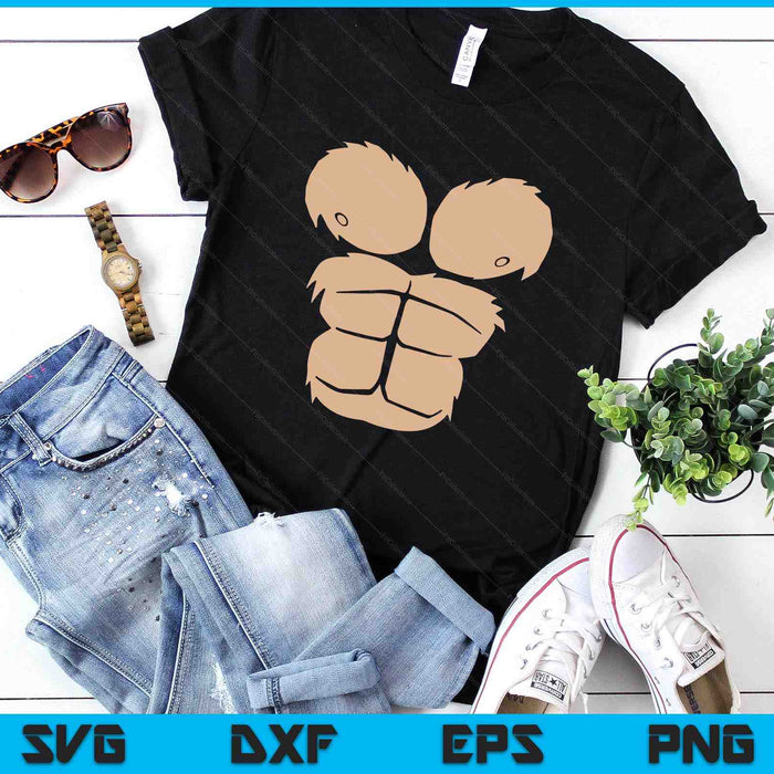 Halloween Costume Funny Monkey Gorilla Chest Suit Halloween SVG PNG Digital Printable Files