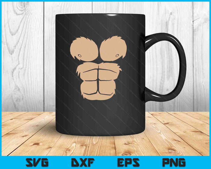 Halloween Costume Funny Monkey Gorilla Chest Suit Halloween SVG PNG Digital Printable Files