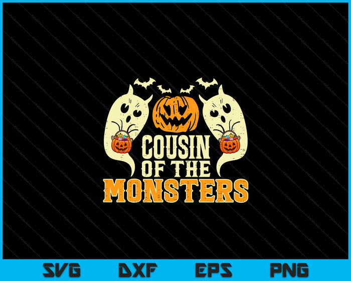 Halloween Cousin Of Monsters Funny Family Costume SVG PNG Digital Printable Files