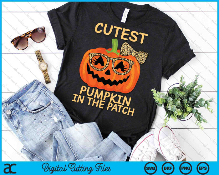 Halloween Cutest Pumpkin In The Patch Girl Halloween Pumpkin SVG PNG Digital Cutting File