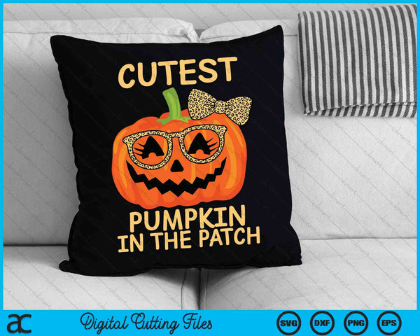 Calabaza más linda de Halloween en The Patch Girl Calabaza de Halloween SVG PNG Archivo de corte digital