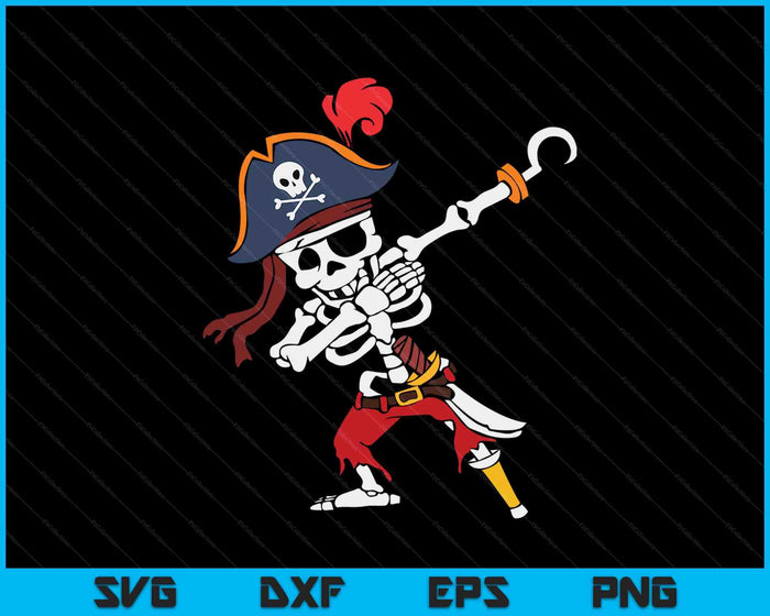 Halloween Dabbing Pirate Skeleton SVG PNG Digital Cutting Files