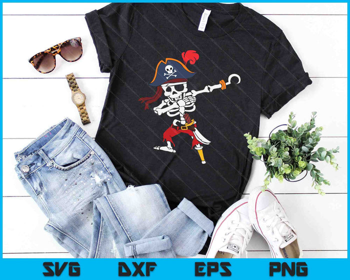 Halloween Dabbing Pirate Skeleton SVG PNG Digital Cutting Files