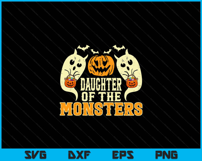 Halloween Daughter Of Monsters Funny Family Costume SVG PNG Digital Printable Files