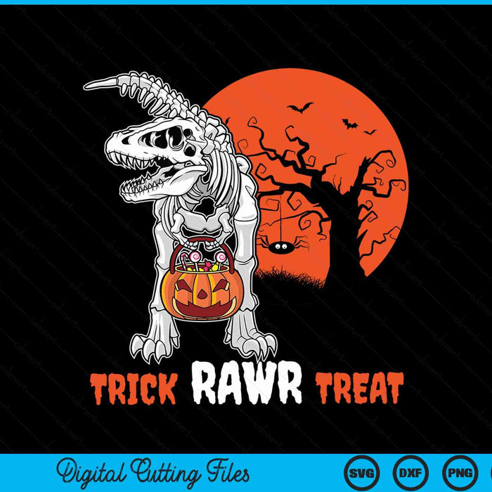 Halloween dinosaur skeleton trick rawr treat scary SVG cut file