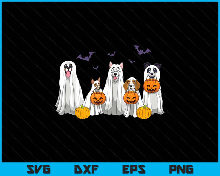 Halloween Dogs Ghost Pumpkins Spooky Dog Lover SVG PNG Digital Printable Files