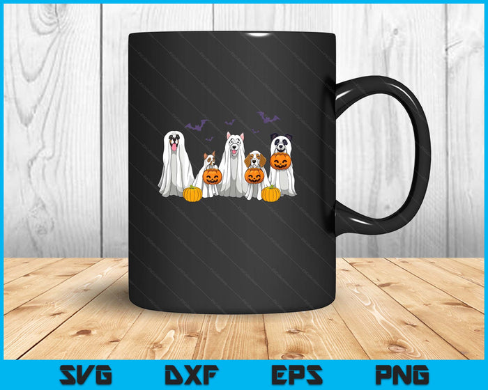 Halloween Dogs Ghost Pumpkins Spooky Dog Lover SVG PNG Digital Printable Files