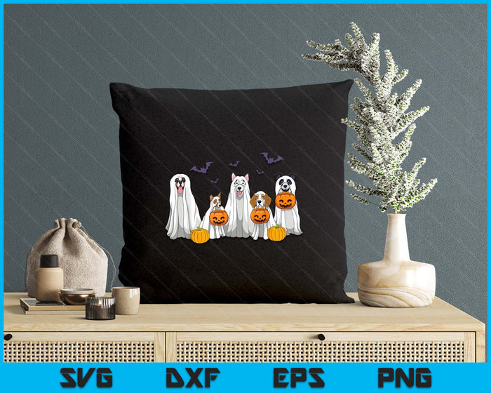 Halloween Dogs Ghost Pumpkins Spooky Dog Lover SVG PNG Digital Printable Files