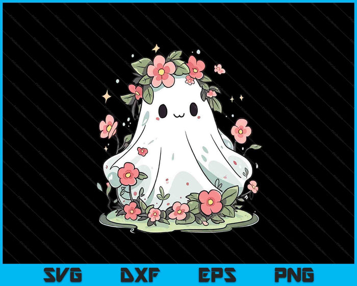 Halloween Floral Ghost Halloween Costume SVG PNG Digital Printable Files