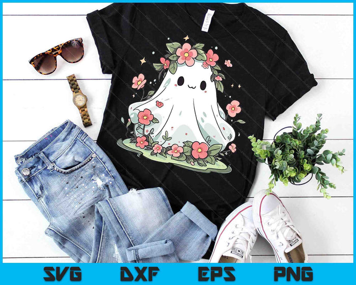 Halloween Floral Ghost Halloween Costume SVG PNG Digital Printable Files