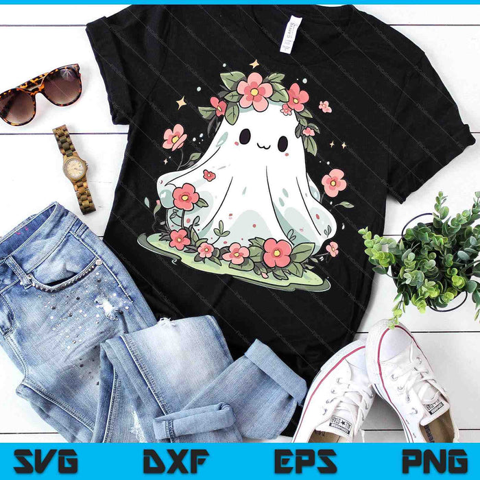 Halloween Floral Ghost Halloween Costume SVG PNG Digital Printable Files