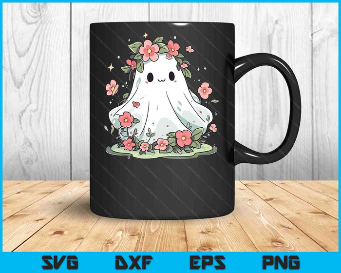 Halloween Floral Ghost Halloween Costume SVG PNG Digital Printable Files
