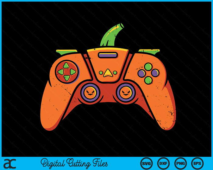 Halloween Gamer Pumpkin Controller Video Gamer SVG PNG Digital Cutting File