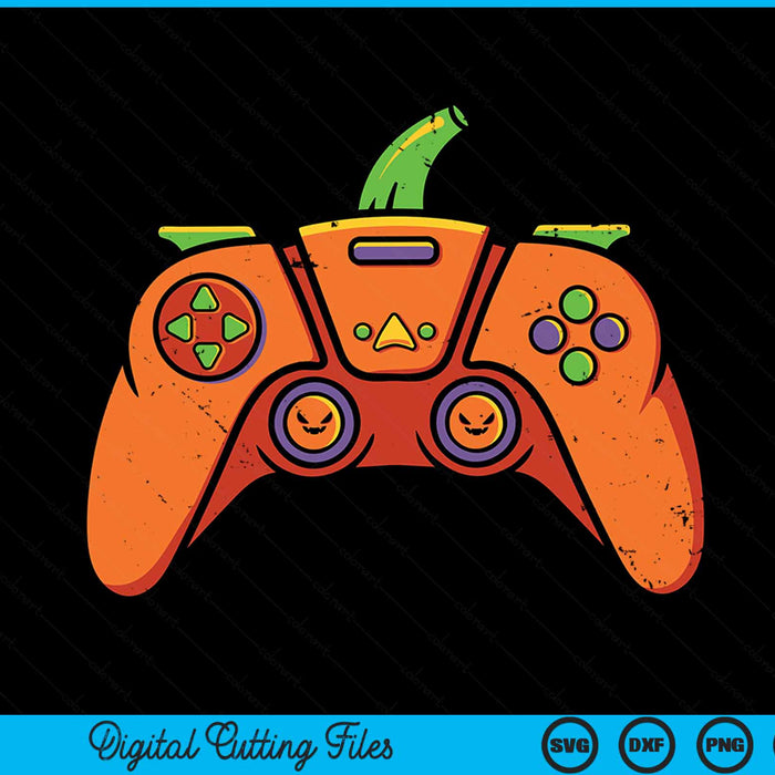 Halloween Gamer Pumpkin Controller Video Gamer SVG PNG Digital Cutting File