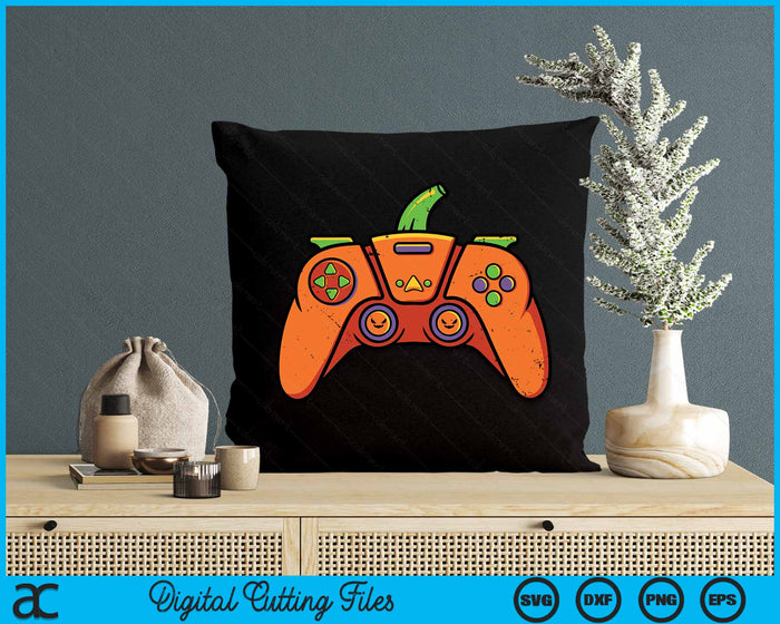 Halloween Gamer Pumpkin Controller Video Gamer SVG PNG Digital Cutting File