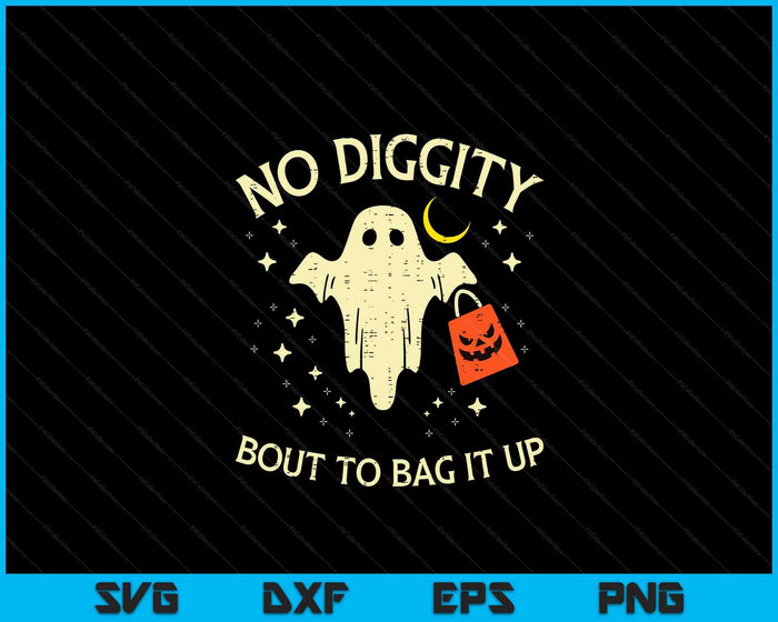 Halloween Ghost No Diggity Costume Boys Girls Kids Women Men SVG PNG Digital Cutting Files