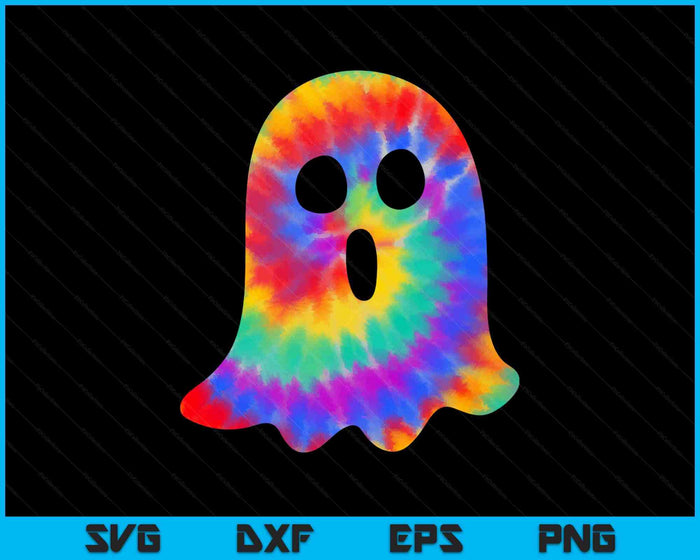 Halloween Ghost Tie Dye Retro Hippie Costume SVG PNG Digital Printable Files