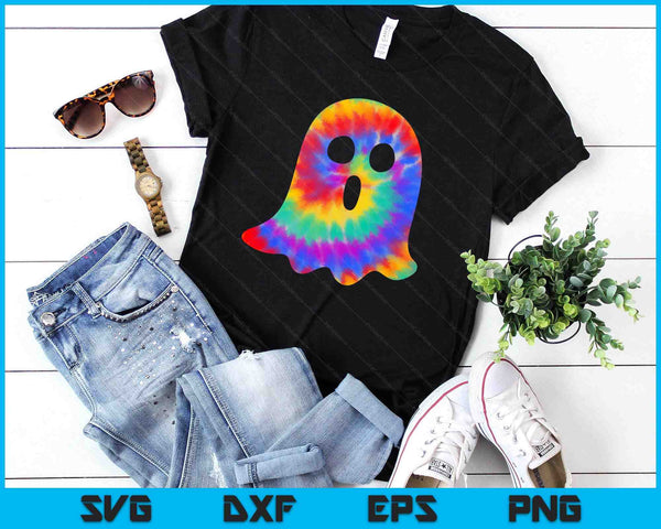 Halloween Ghost Tie Dye Retro Hippie Costume SVG PNG Digital Printable Files