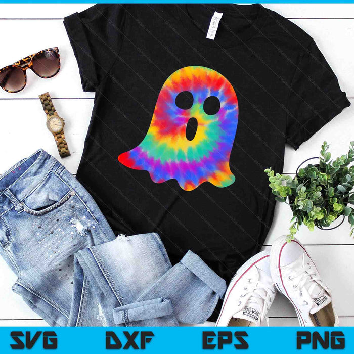 Halloween Ghost Tie Dye Retro Hippie Costume SVG PNG Digital Printable Files