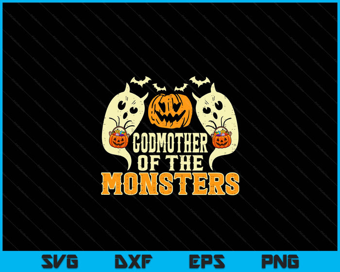 Halloween Godmother Of Monsters Funny Family Costume SVG PNG Digital Printable Files