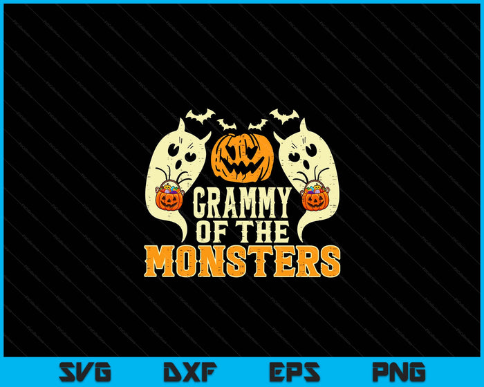 Halloween Grammy Of Monsters Funny Family Costume SVG PNG Digital Printable Files