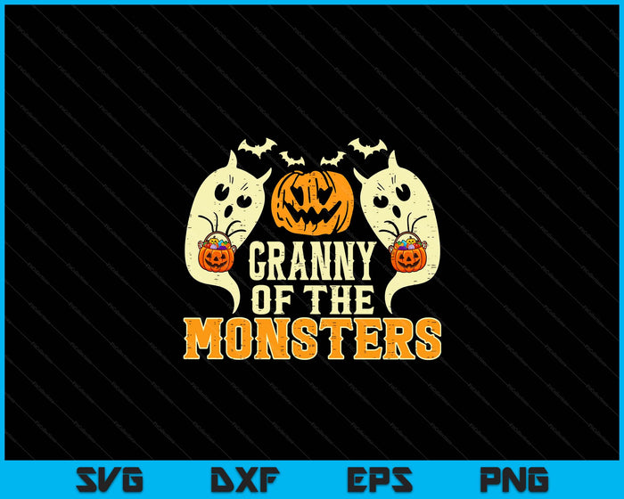 Halloween Granny Of Monsters Funny Family Costume SVG PNG Digital Printable Files