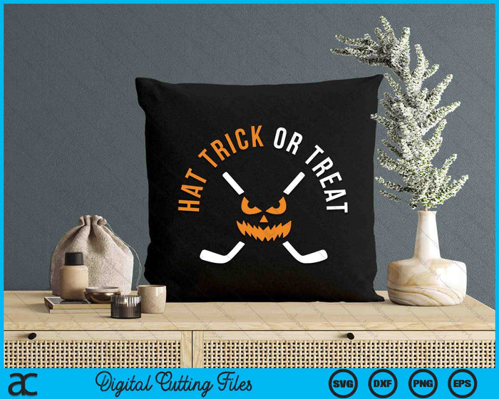 Halloween Hockey Hat Trick Or Treat Ice Hockey Player SVG PNG Digital Cutting Files