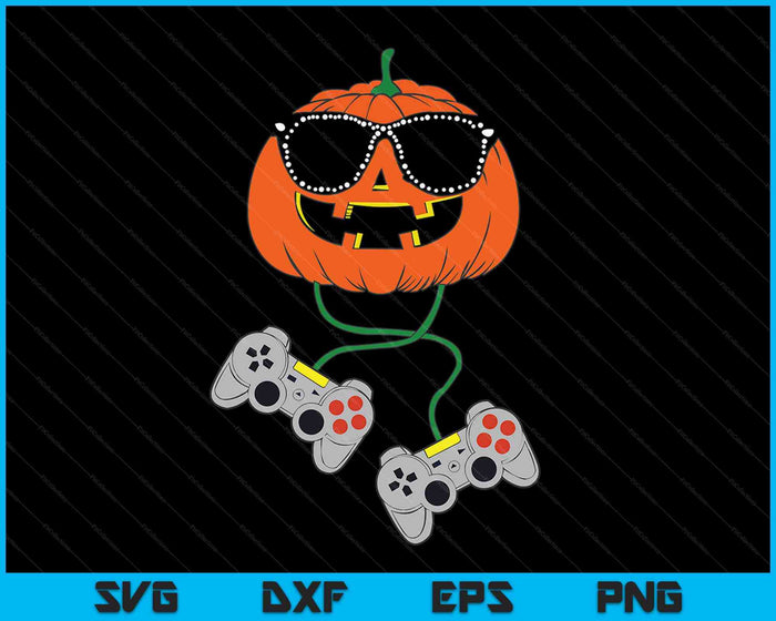 Halloween Jack O Lantern Gamer Funny Halloween SVG PNG Digital Cutting Files