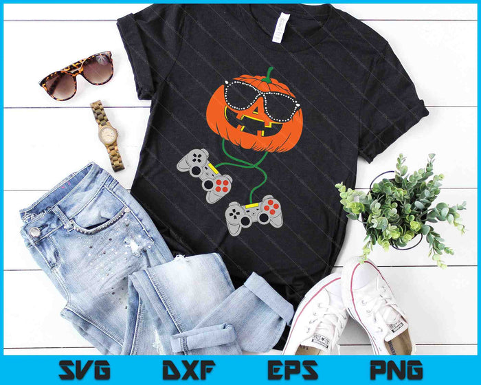 Halloween Jack O Lantern Gamer Funny Halloween SVG PNG Digital Cutting Files