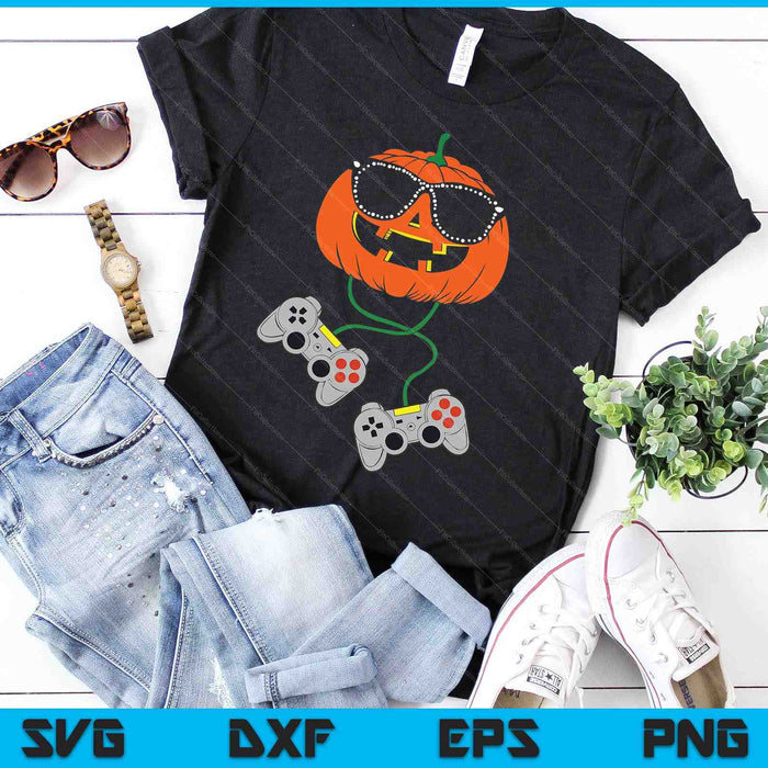 Halloween Jack O Lantern Gamer Funny Halloween SVG PNG Digital Cutting Files