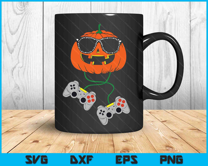 Halloween Jack O Lantern Gamer Funny Halloween SVG PNG Digital Cutting Files