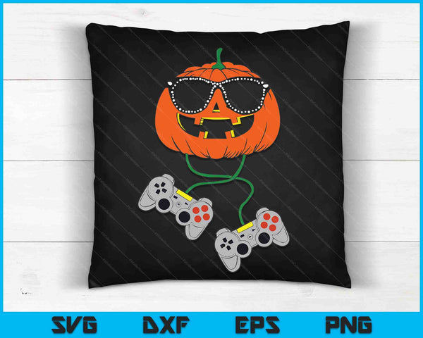 Halloween Jack O Lantern Gamer Funny Halloween SVG PNG Digital Cutting Files