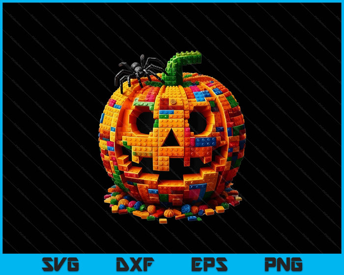 Halloween Master Builder Pumpkin Kids Building Blocks Bricks SVG PNG Digital Printable Files