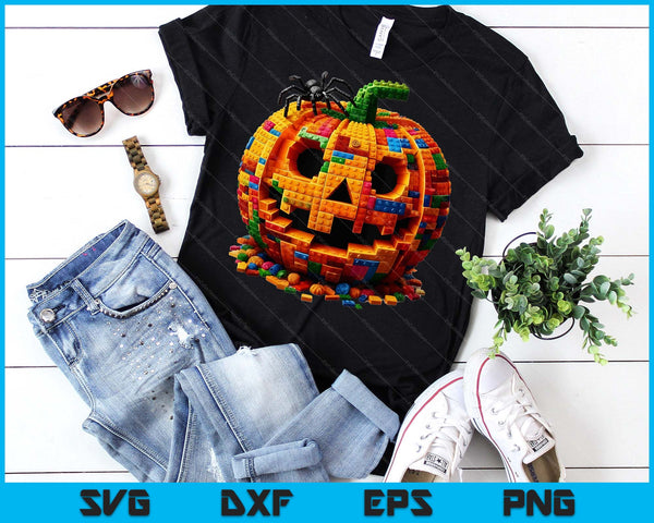 Halloween Master Builder Pumpkin Kids Building Blocks Bricks SVG PNG Digital Printable Files