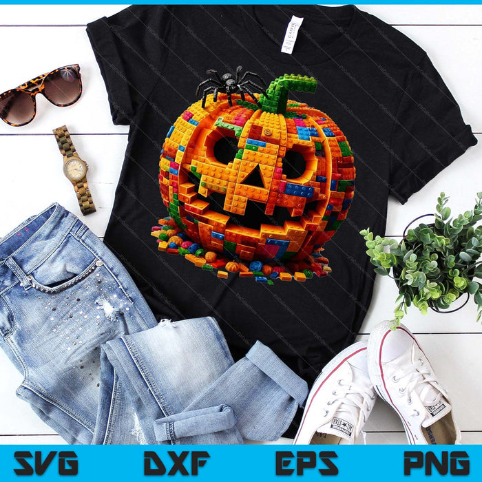 Halloween Master Builder Pumpkin Kids Building Blocks Bricks SVG PNG Digital Printable Files